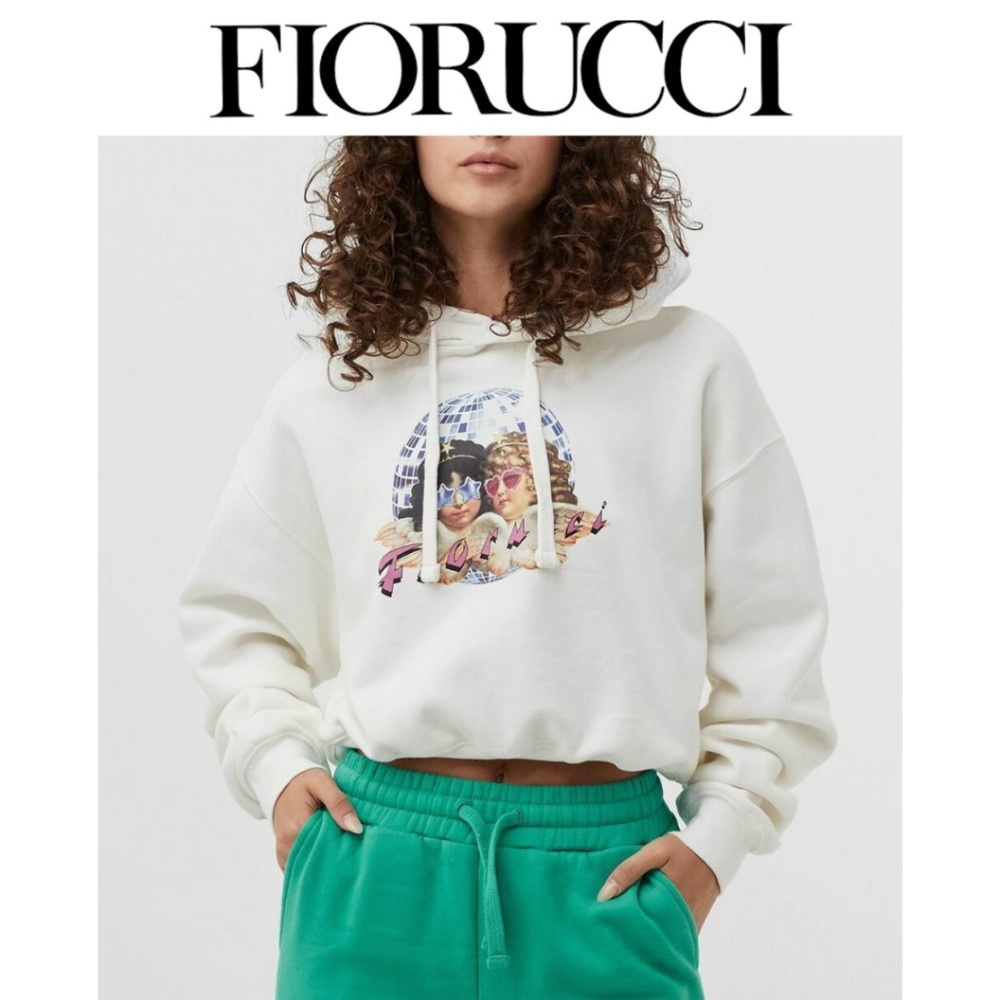 Fiorucci Disco Angels Cropped Hoodie
